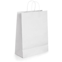 Bolsa Grant de papel blanca con asa rizada 32x39x11 cm