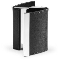 Porta tarjetas combinado en metal y simil piel barato negro Porta tarjetas combinado en metal y simil piel barato negro