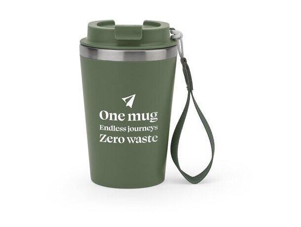 Vaso térmico Spitz de acero inoxidable reciclado con acabado mate Verde militar detalle 5