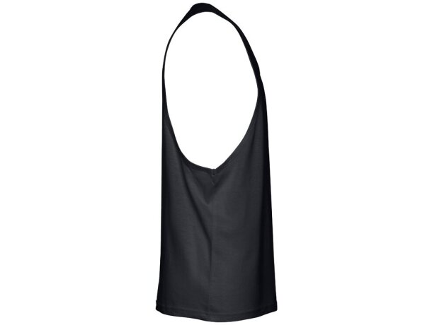 Camiseta sin mangas Ibiza de algodón cardado 140 g/m² Negro detalle 19