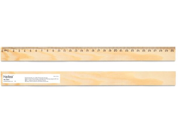 Regla de madera de pino Wesley 30 con escala de 30 cm detalle 1