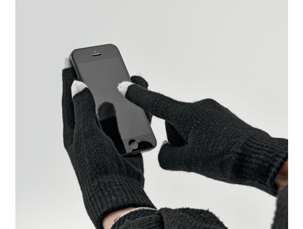 Guantes para pantalla táctil de invierno negro