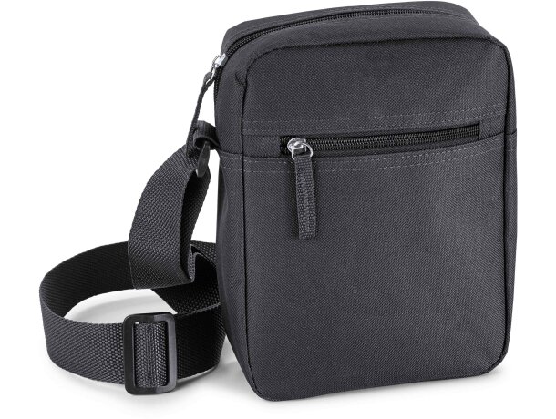 Bolso bandolera con bolsillo frontal negro