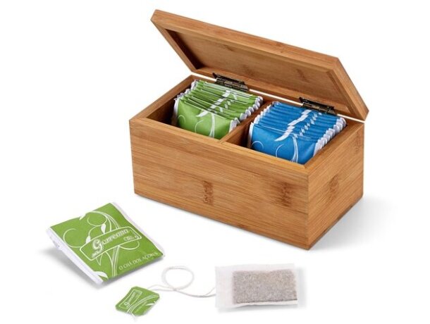 Caja Burdock de madera para 20 infusioes Natural detalle 1