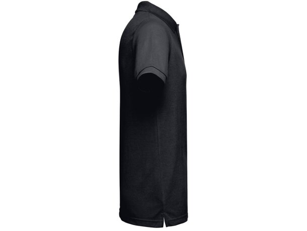 Polo berlin piqué de hombre con cuello y mangas en canalé Negro detalle 24