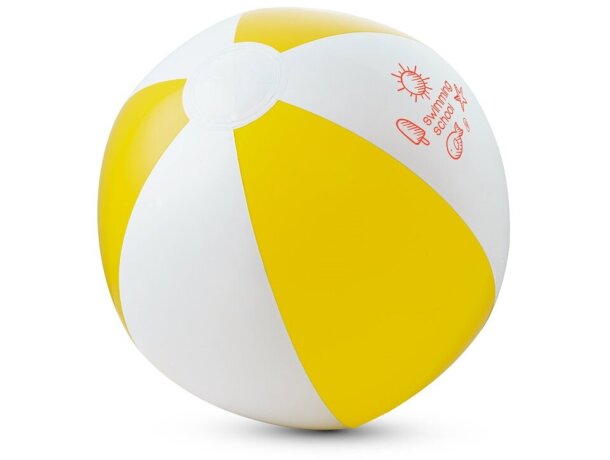 Pelotas playa plástico pvc con combinado en blanco y color Hi!dea Amarillo detalle 5