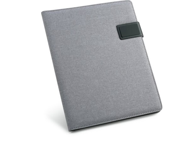 Portafolios A4 con acabado polipiel gris claro
