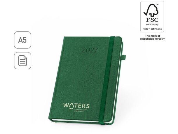 Agenda Waters A5 en PU al agua con páginas FSC detalle 1