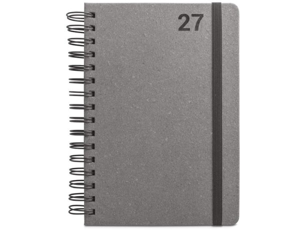 Agenda simmel a5 anillas en cuero reciclado con cierre elástico Negro detalle 7