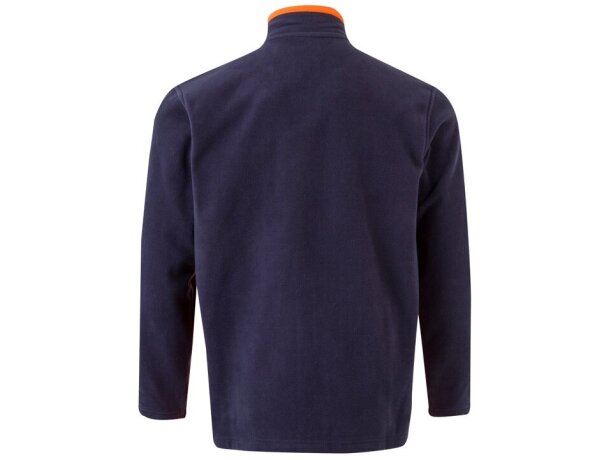 Chaqueta polar bicolor Geras con cinco bolsillos y cremallera Azul marino/Naranja detalle 34