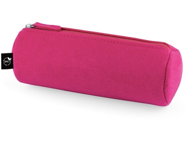 Estuche multiusos Nomad cilíndrico en fieltro reciclado rPET Rosa detalle 13