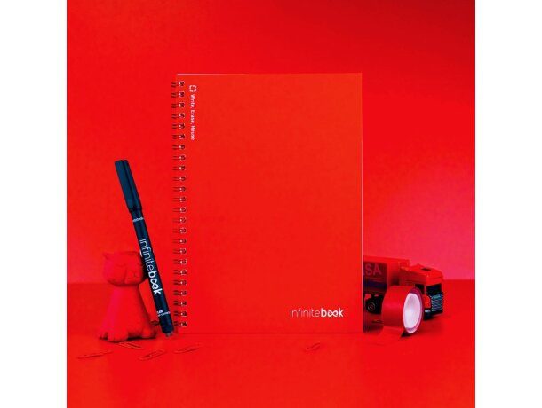 Libreta infinitebook plain a5 con páginas borrables reutilizables Rojo detalle 14