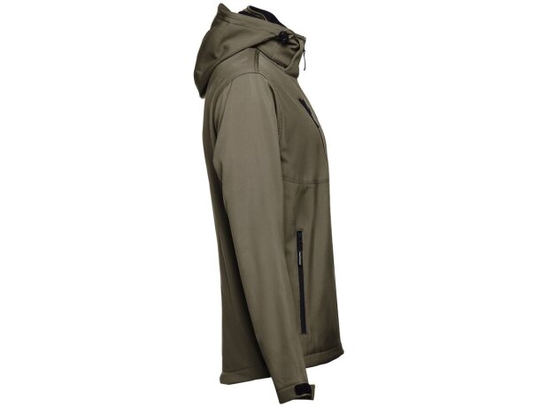 Chaqueta softshell zagreb con capucha removible para hombre Verde militar detalle 8