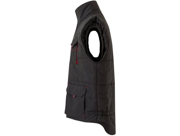 Chaleco acolchado bicolor multibolsillos unisex VL Nergal Negro/Rojo detalle 28