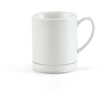 Taza de cerámica con tapa blanca Taza de cerámica con tapa blanca