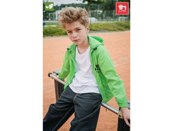 Cortavientos infantil THC Dubliners Kids con capucha impermeable detalle 1