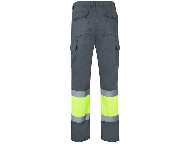 Pantalón multibolsillos bicolor poseidon con reflectantes Gris/Amarillo detalle 29
