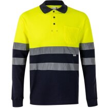 Polo Pluto manga larga alta visibilidad