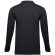 Polo manga larga Bern II de algodón con cuello canalé Azul eclipse detalle 2