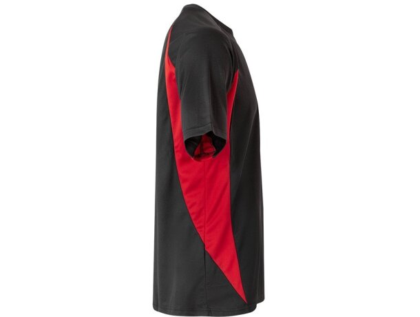Camiseta técnica ojo de pájaro bicolor VL Slayer Negro/Rojo detalle 11