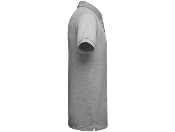 Polo berlin piqué de hombre con cuello y mangas en canalé Gris claro matizado detalle 4