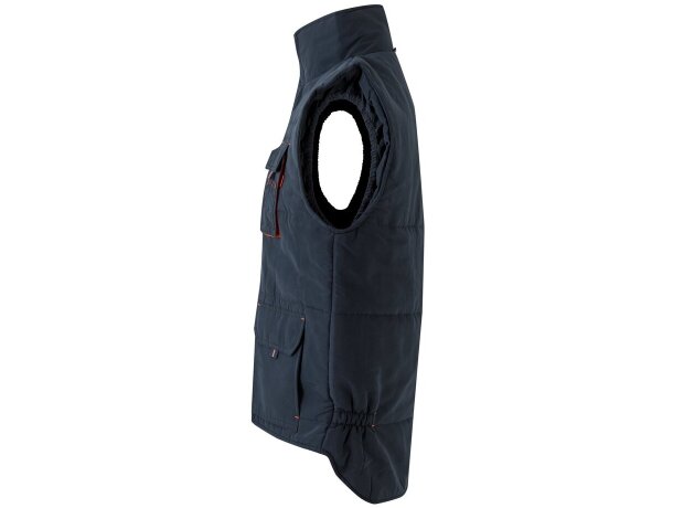 Chaleco acolchado bicolor multibolsillos unisex VL Nergal Azul marino/Naranja detalle 53
