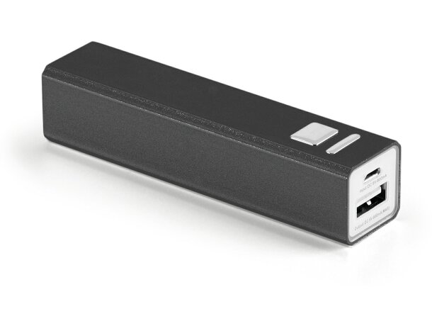 Batería portátil en aluminio de 2200 mah negra personalizado