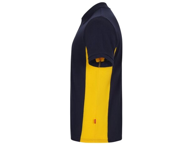 Polo piqué bicolor Supay manga corta con cuello en canalé Azul marino/Amarillo detalle 29