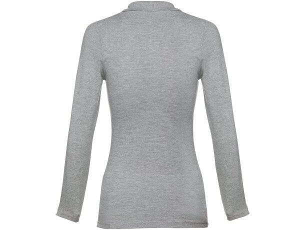 Polo manga larga mujer Bern Women II en algodón 210 g/m² Gris claro matizado detalle 2