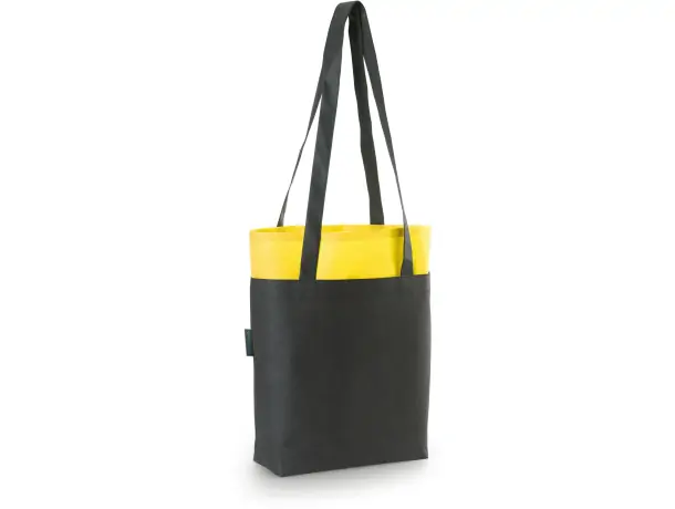 Bolsa non-woven con bolsillo publicidad amarillo verde