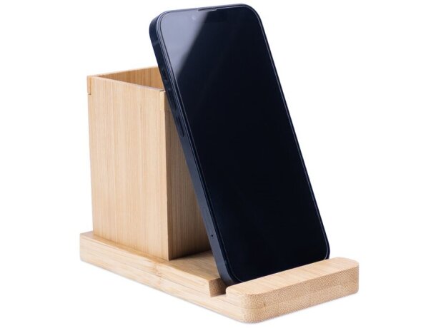 Juego de escritorio Erwin con soporte para móvil y vaso bambú Natural detalle 6