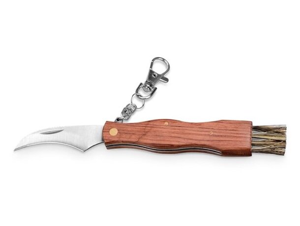 Navaja Gunter de bolsillo de acero inoxidable y madera natural