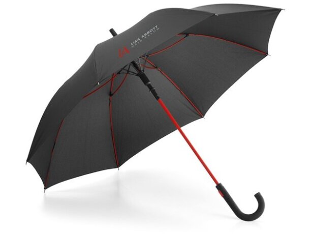 Paraguas de poliester con funda rojo