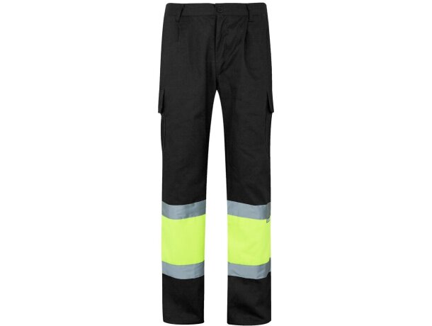 Pantalón de sarga bicolor VL Athena con bandas reflectantes Negro/Amarillo detalle 55