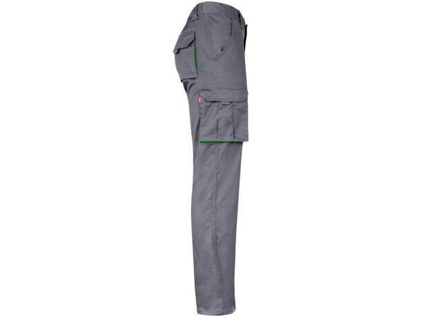 Pantalón elástico bicolor fides con seis bolsillos funcionales Gris/Verde detalle 4