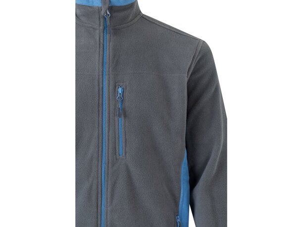 Chaqueta polar bicolor Geras con cinco bolsillos y cremallera Gris/Azul claro detalle 23