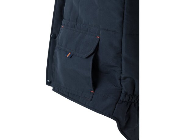 Chaleco acolchado bicolor multibolsillos unisex VL Nergal Azul marino/Naranja detalle 56