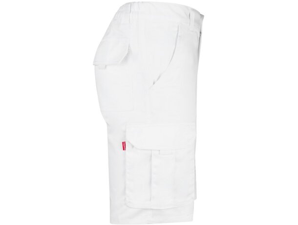 Bermudas elásticas multibolsillos Hebe con cinturilla elástica Blanco detalle 20