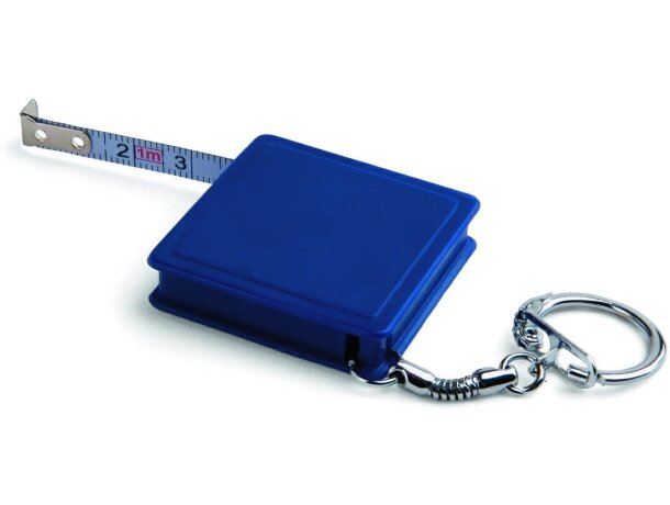 Llavero con flexómetro 1m personalizado azul Llavero con flexómetro 1m personalizado azul