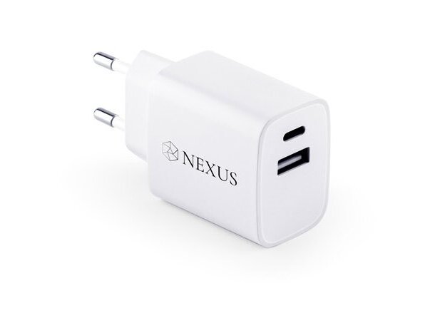 Adaptador de corriente Wegener con usb-a 18w y usb-c 20w Blanco detalle 6
