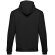 Sudadera Moscow unisex con capucha, bolsillo marsupial y cordones Negro/Gris claro matizado detalle 11