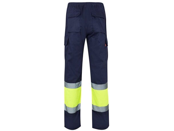 Pantalón de sarga bicolor VL Athena con bandas reflectantes Azul marino/Amarillo detalle 44