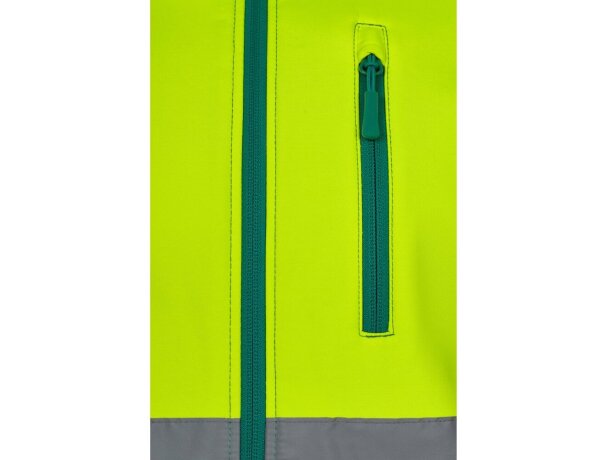 Chaqueta soft shell bicolor hestia large alta visibilidad Verde/Amarillo detalle 9