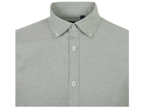 Camisa Oxford Prithvi elástica manga larga para profesionales Verde detalle 10
