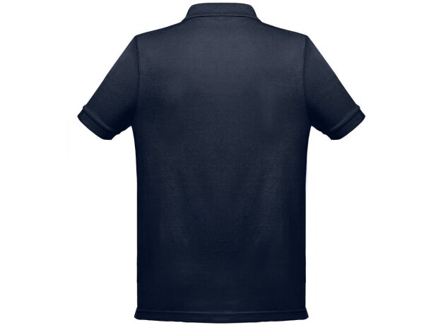 Polo berlin piqué de hombre con cuello y mangas en canalé Azul marino detalle 6