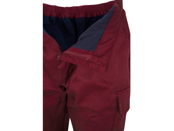 Pantalón de sarga bicolor VL Athena con bandas reflectantes Burdeos/Amarillo detalle 7