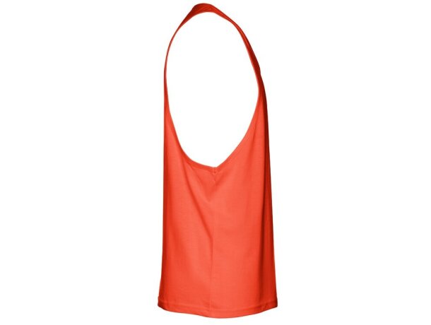 Camiseta sin mangas Ibiza de algodón cardado 140 g/m² Naranja coral detalle 16