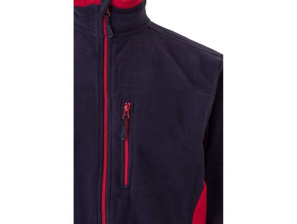 Chaqueta polar bicolor Geras con cinco bolsillos y cremallera Azul marino/Rojo detalle 26