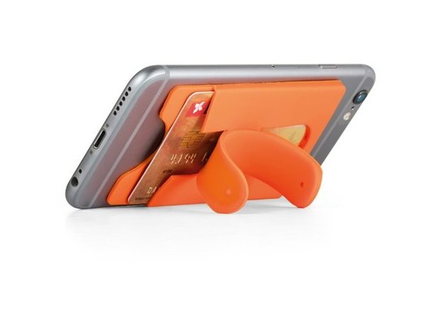 Tarjetero Carver y soporte para smartphone naranja