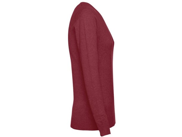 Jersey de punto cuello v mujer Milan Women Burdeos detalle 11